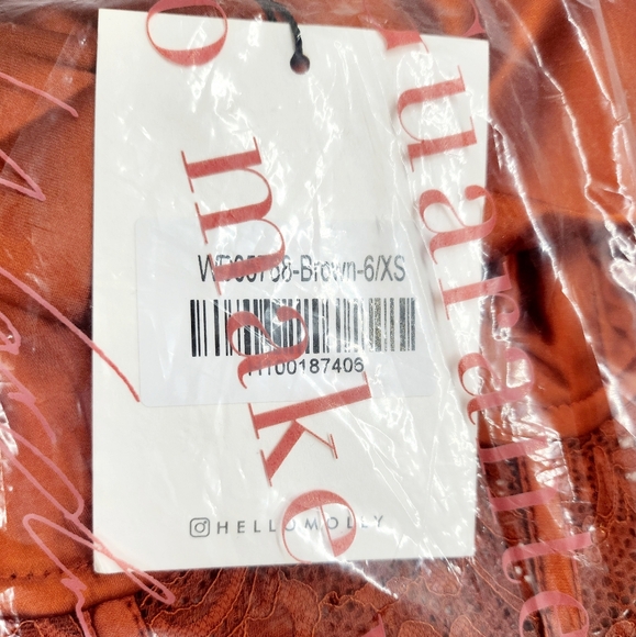 Hello Molly Swan Lake Maxi Dress Brown Size XS NWT - Picture 5 of 6